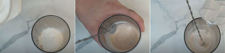 Cách làm trà sữa trái cây vị kiwi cho bột sữa, đường nước vào nước trà đen