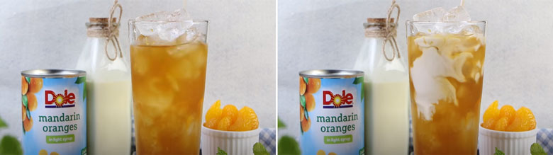 Cách làm trà sữa trái cây vị cam thơm ngon