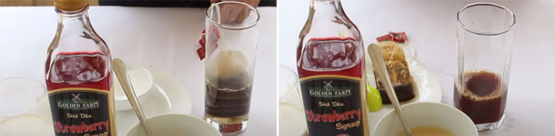 Cách làm trà sữa trân châu vị dâu cần pha và ủ trà