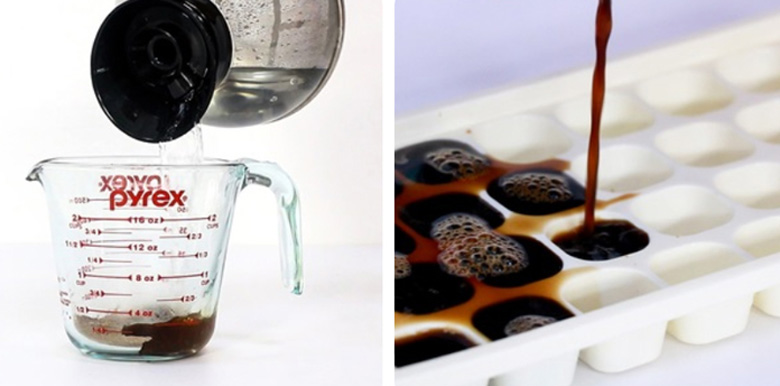 Cách pha trà đường cà phê: Làm đá từ cà phê