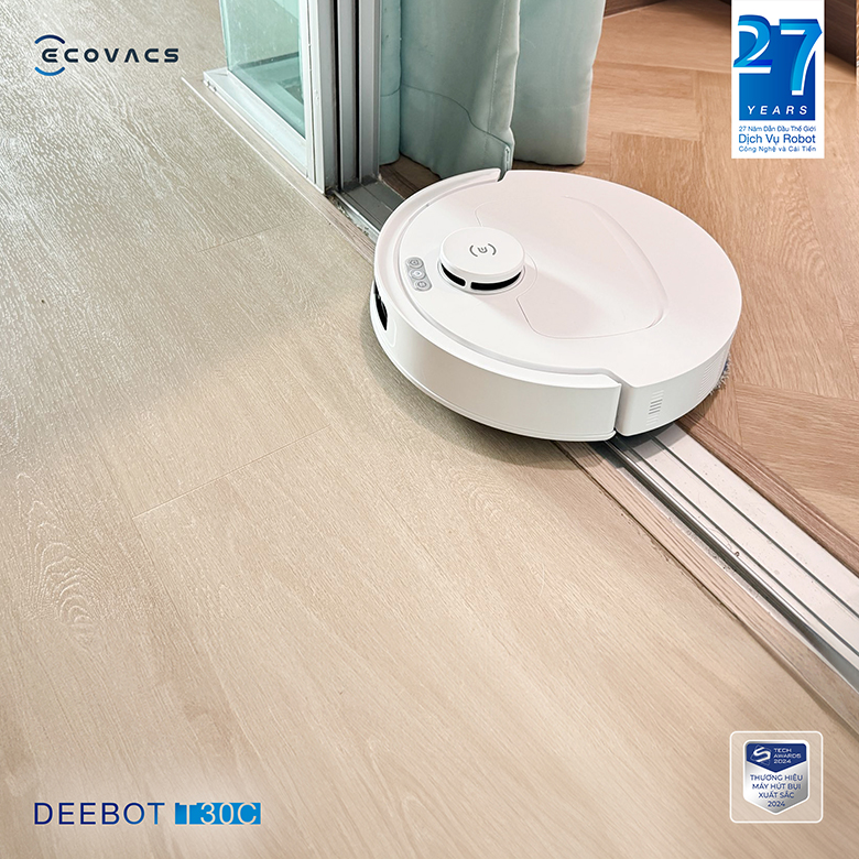 Robot hút bụi lau nhà Ecovacs Deebot T30C Trắng di chuyển linh hoạt