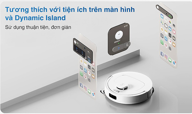 Robot hút bụi lau nhà Ecovacs T30C - Đen điều khiển qua ứng dụng thông minh