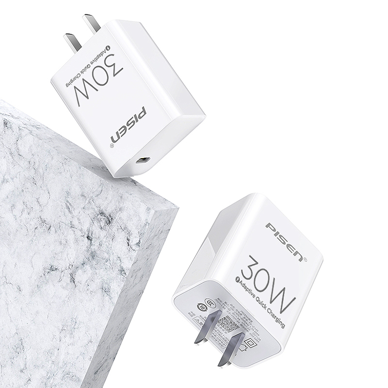 Thiết kế nhỏ gọn - Sạc PISEN QUICK PD30W (Lightning & Type-C) (TS-C145 (Lightning & Type-C ), White
