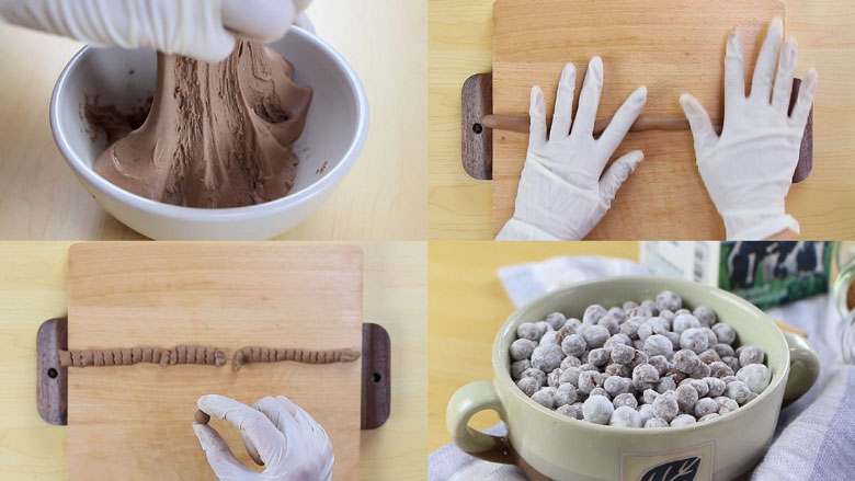 Cách nấu trà sữa thái đỏ nặn thành những viên trân châu đen