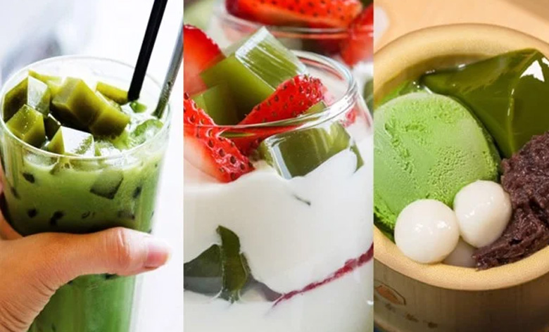 Cách làm thạch rau câu matcha: thành phẩm
