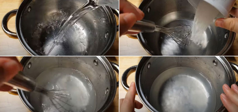 Cách nấu trà sữa thái đỏ cần trộn rau câu với nước lọc và ngâm ủ trước khi nấu