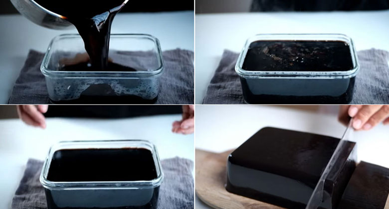 Thực hiện làm trà sữa bí đao làm đông thạch sương sáo