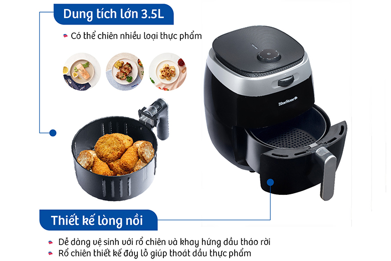 Dung tích-Nồi chiên không dầu Bluestone AFB5863