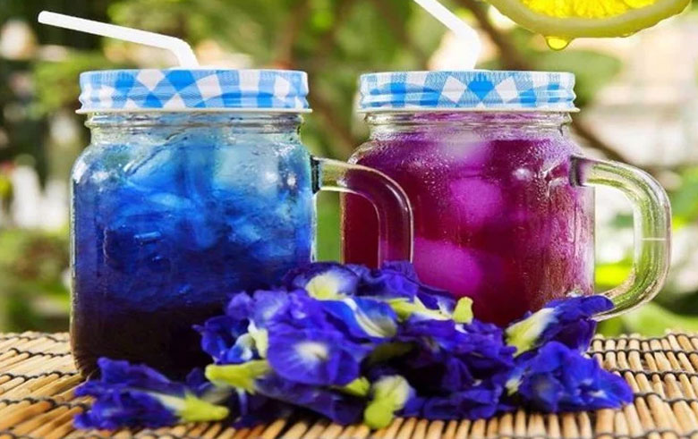 Cách làm trà chanh hoa đậu biếc: thành phẩm