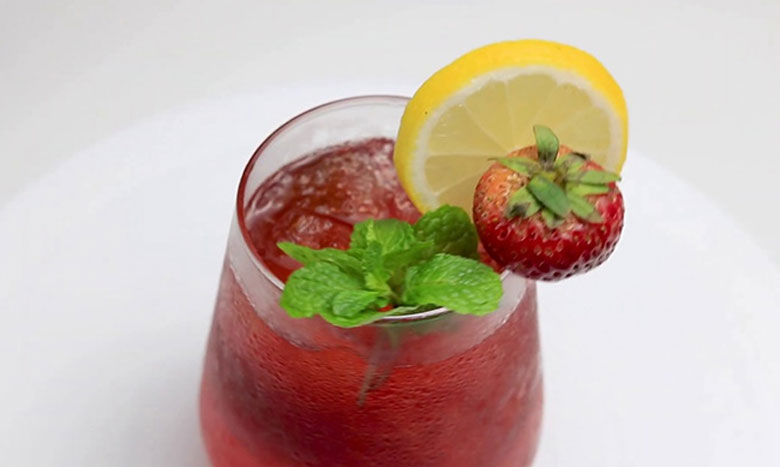 Cách làm trà chanh dâu sả: thành phẩm