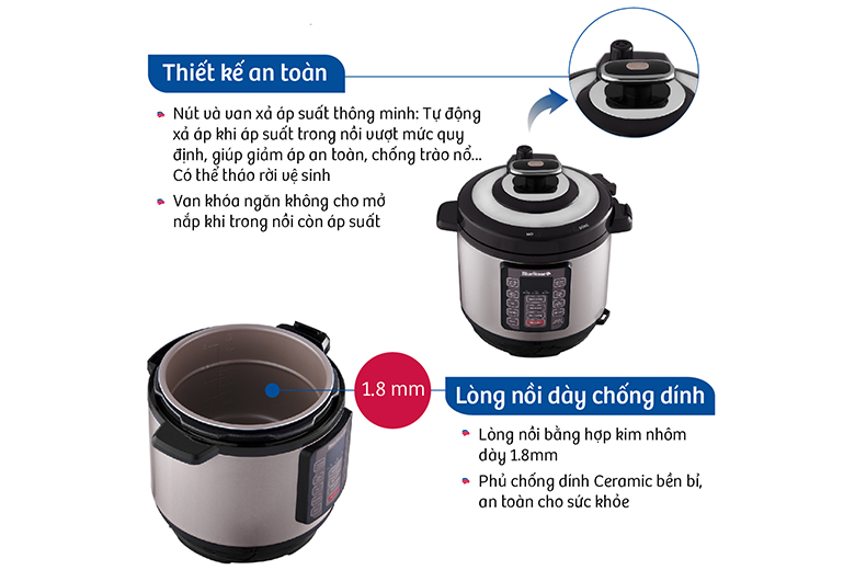 Lòng nồi-Nồi áp suất Bluestone 6L PCB5755