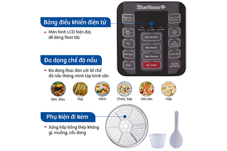 Bảng điều khiển-Nồi áp suất Bluestone 6L PCB5755
