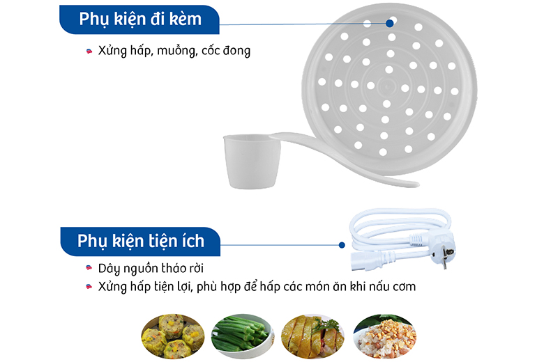 Xửng hấp-Nồi cơm điện Bluestone RCB-5568 1.8 lít