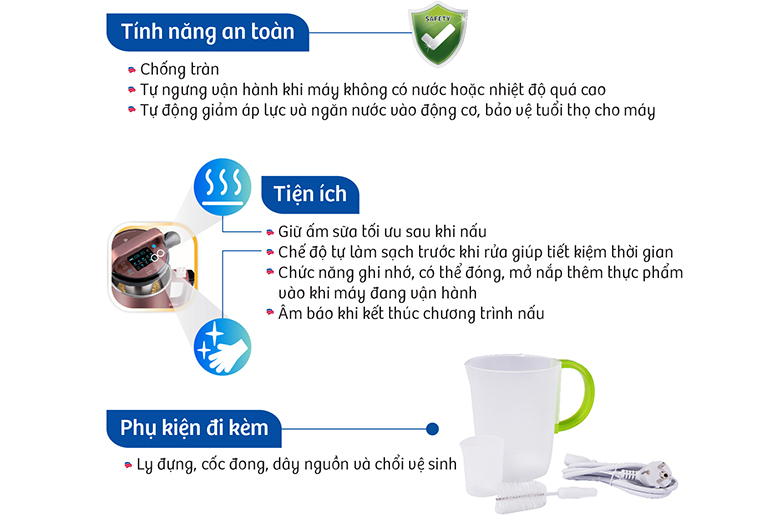 An toàn khi sử dụng-Máy làm sữa đậu nành Bluestone SMB7393