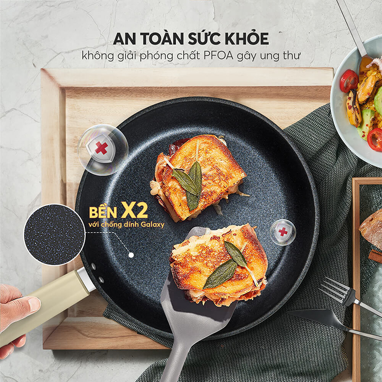 An toàn khi sử dụng - Chảo chống dính siêu bền Elmich Hera II EL-5941BE28