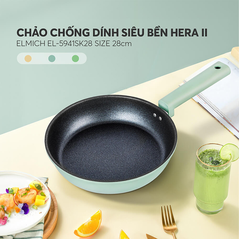 Thiết kế tiện dụng - Chảo chống dính siêu bền Elmich Hera II EL-5941SK28 size 28cm