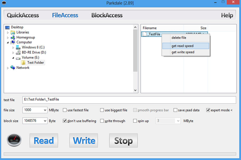 Parkdale phần mềm test tốc độ ổ cứng được nhiều người tin dùng