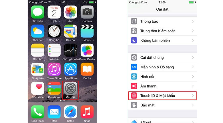 Cách đổi mật khẩu điện thoại iPhone bước 1
