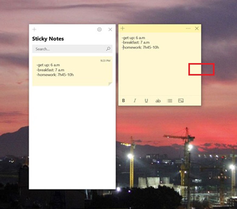 Cách note trên màn hình máy tính win 10 tuỳ chỉnh kích thước