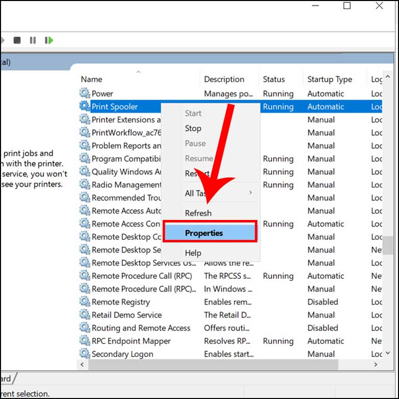 Laptop không nhận máy in qua cổng USB do lỗi service Print Spooler