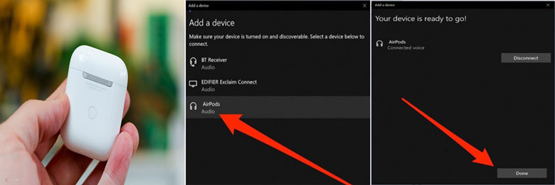 Kết nối Airpod với laptop thực hiện thao tác cuối cùng