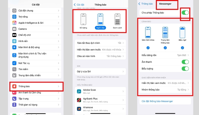 Kiểm tra cài đặt iPhone không nhận được thông báo ứng dụng