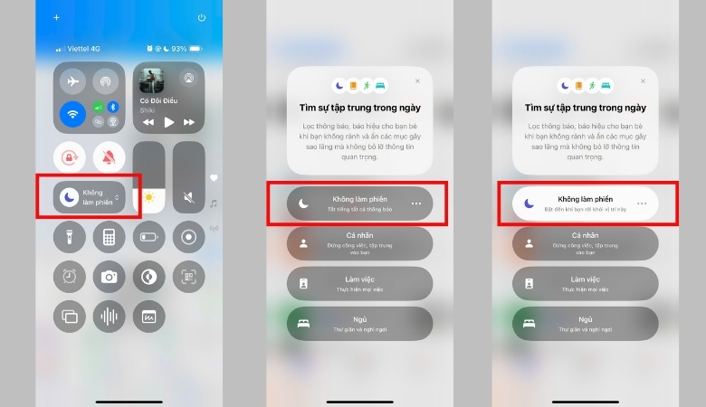 iPhone không nhận được thông báo ứng dụng do đang bật chế độ không làm phiền