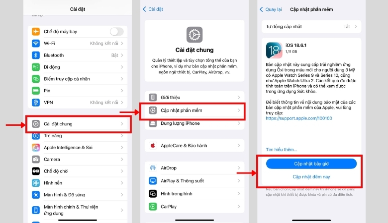 Cập nhật iOS để tránh bị lỗi và iPhone không nhận được thông báo ứng dụng