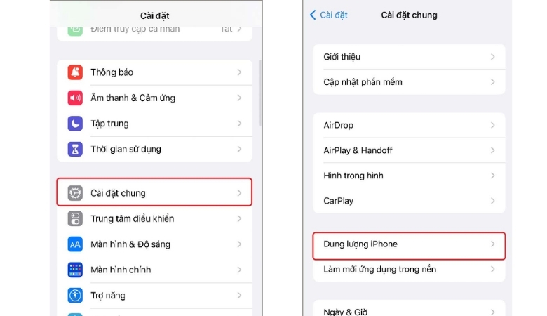 Tránh để iPhone bị đầy dung lượng dẫn tới iPhone bị đơ màn hình không tắt nguồn được 