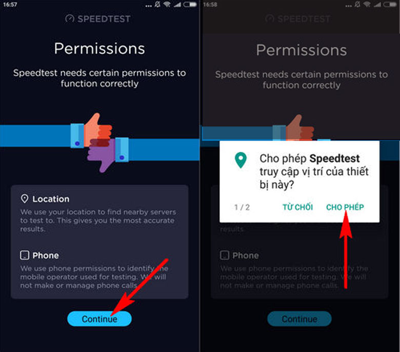 Cách kiểm tra tốc độ mạng trên điện thoại với ứng dụng Speedtest by Ookla bước 3