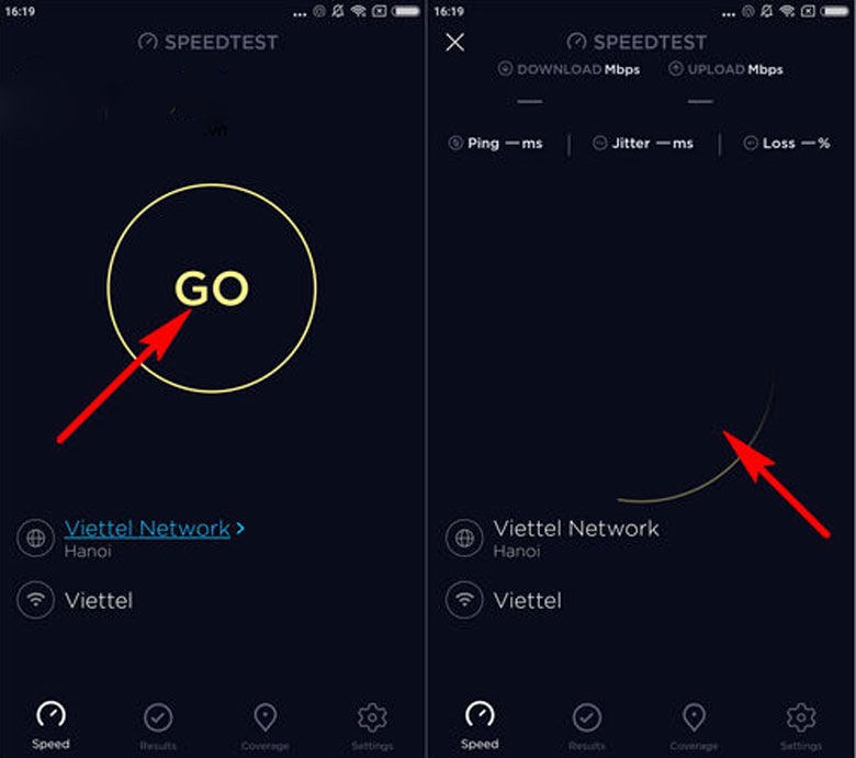 Cách kiểm tra tốc độ mạng trên điện thoại với ứng dụng Speedtest by Ookla bước 4