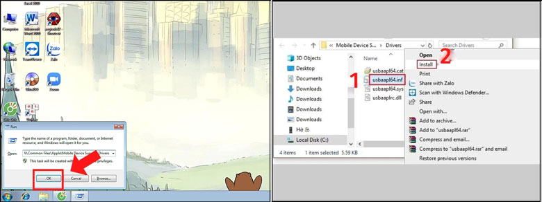 Cách khắc phục lỗi laptop không nhận iPhone hãy cập nhật Apple 