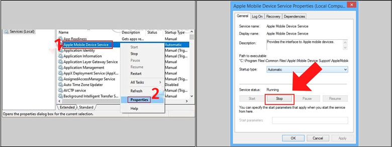 Cách khắc phục lỗi laptop không nhận iPhone hãy cập nhật Service Apple Mobile Device