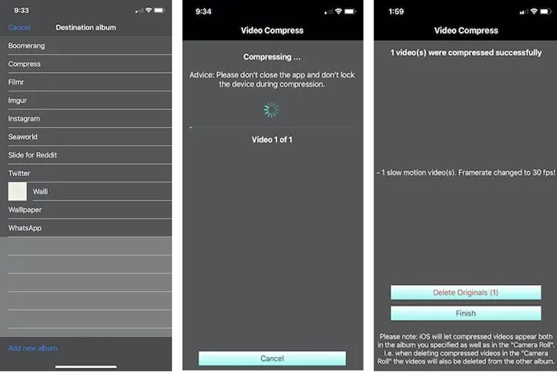 Cách nén video trên điện thoại sử dụng ứng dụng: kết quả