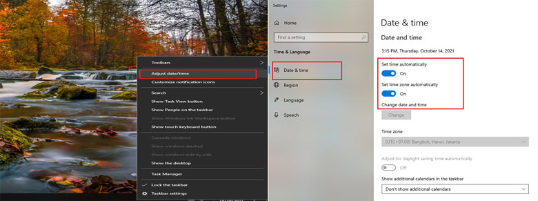 Cách chỉnh giờ trên laptop Win 10 bằng tự động