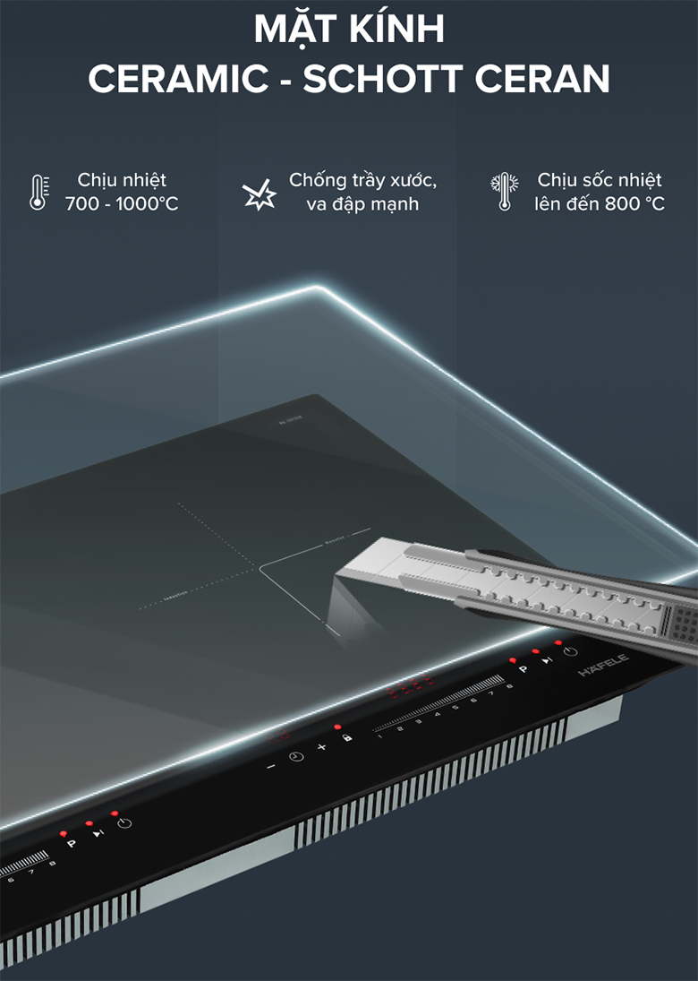 Bếp từ đôi Hafele HC-I2732A kính Schott Ceran