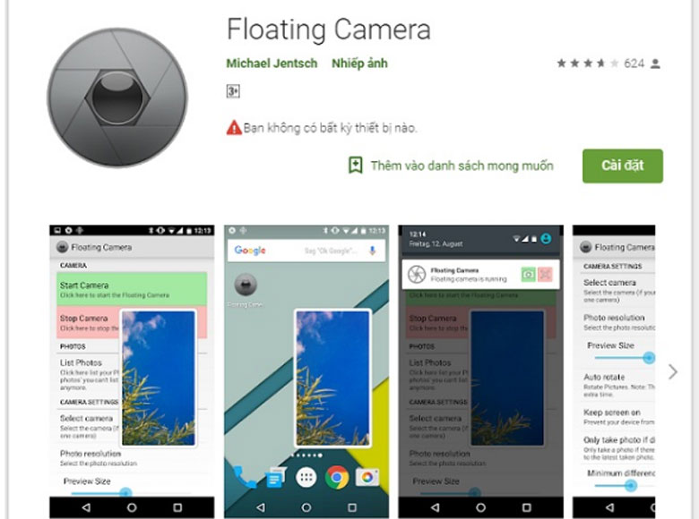 Phần mềm quay video trên điện thoại Floating Camera