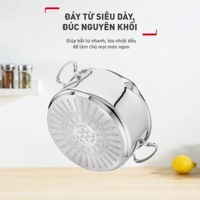  Bộ 3 nồi Inox Tefal Duetto Plus G719S655 đúc nguyên khối siêu dày