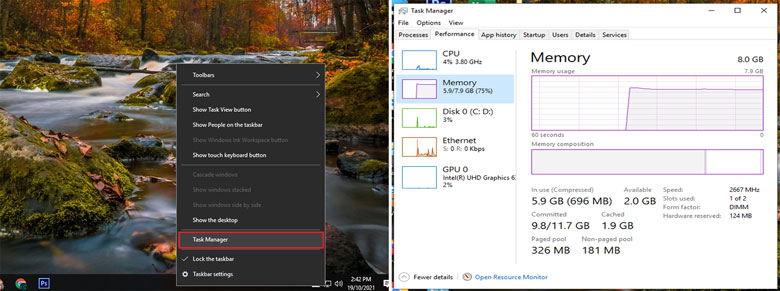 Kiểm tra RAM trên laptop có bị thiếu không?