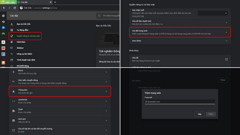 Chặn quảng cáo trên Cốc Cốc từ Web chuyên quảng cáo