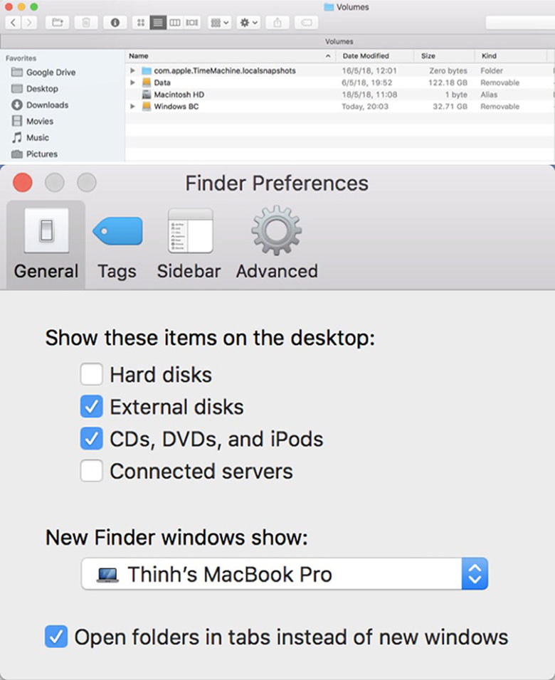 MacBook không nhận ổ cứng trong cách khắc phục kiểm tra /Volumes/