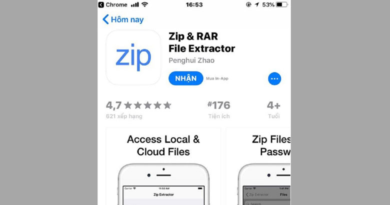 Cách giải nén file trên điện thoại iOS bước 1