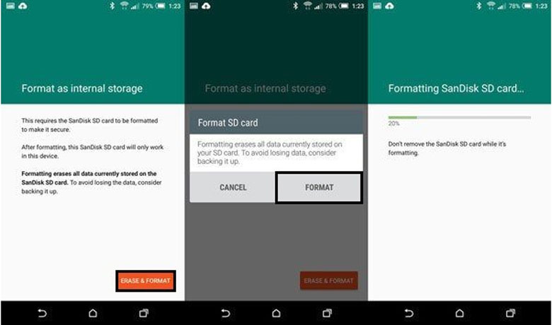Cách xóa dữ liệu trong thẻ nhớ điện thoại: Bước 4