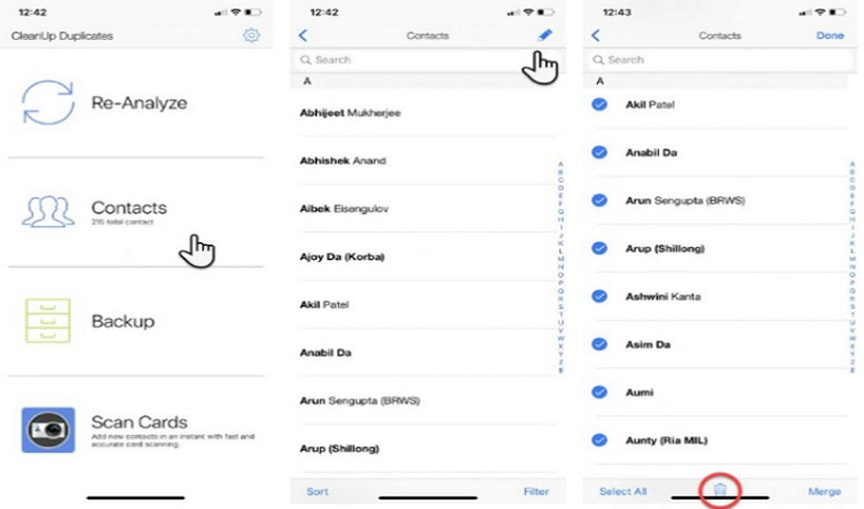 Cách xóa số điện thoại trên iPhone cùng lúc bằng ứng dụng Cleanup Duplicate Contacts
