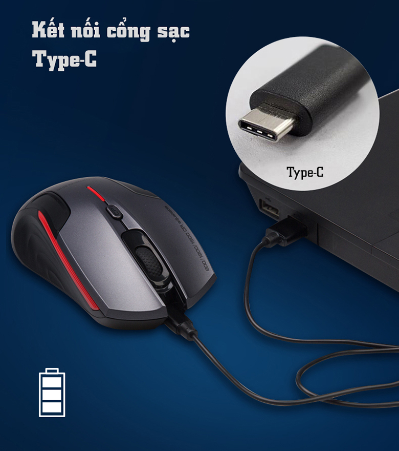 Chuột không dây Newmen D500 Bluetooth pin sạc tiện dụng