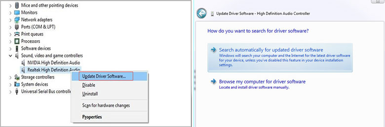 Hãy update Driver mới cho âm thanh
