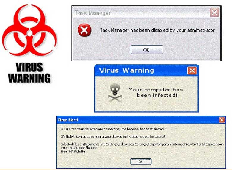Cách khắc phục laptop bị virus khi xuất hiện những thông báo bất thường