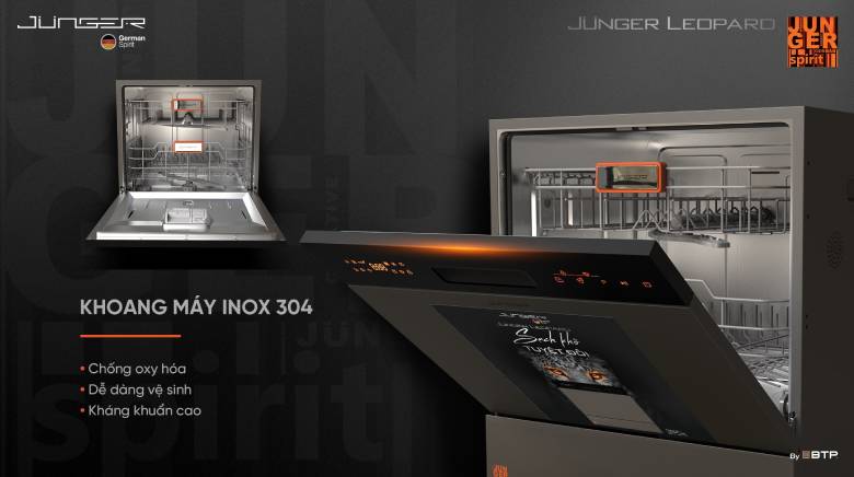 Máy rửa bát Junger Leopard DWJ-133-MS - Thiết kế sang trọng, linh hoạt