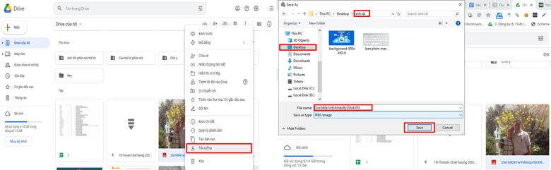 Cách tải ảnh trên Google Drive và chọn ảnh để tại về