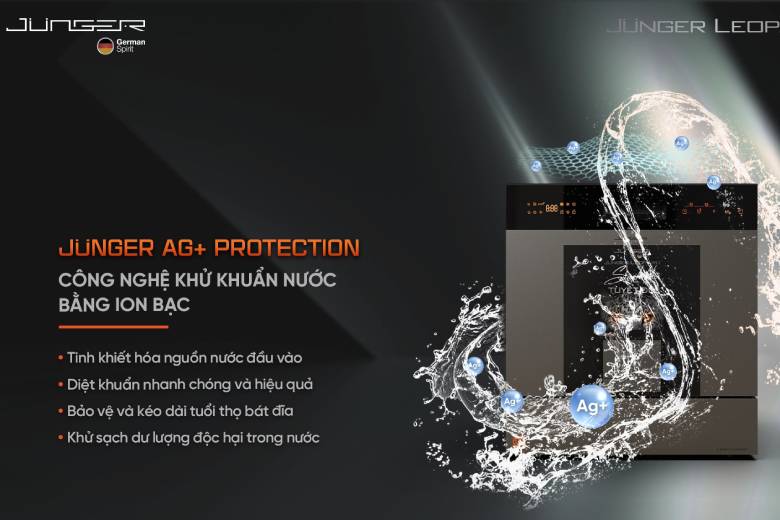 Máy rửa bát Junger Leopard DWJ-133-MS - công nghệ Junger Ag+ Protection